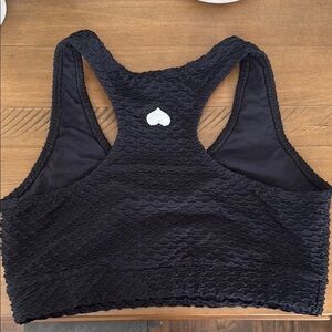 Booty by Brabants Black Textured Women's Sports Bra